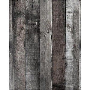Natural Wood-Dark Grey Wood Contact Paper Peel and Stick Wallpaper 17.8”x 80"